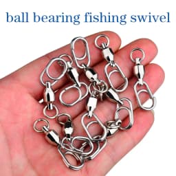 10Pcs Fishing Connector Rolling Swivel Snap Stainless Steel Swivels Ball Bearing Fast Snap Clip Fishing Lure Connector Tackle