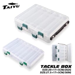 TAIYU Large Fishing Tackle Box 10/14 Compartment Double Sided Storage Big bait Sea fishing lure High Strength Fishing Tackle Box