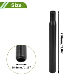 X Autohaux Bike Seat Posts 25.4/27.2/28.6/31.8mm Durable Universal Saddle Post Seat Tube Black Steel Length 200/250/300/350mm