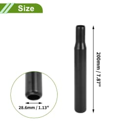 X Autohaux Bike Seat Posts 25.4/27.2/28.6/31.8mm Durable Universal Saddle Post Seat Tube Black Steel Length 200/250/300/350mm