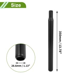 X Autohaux Bike Seat Posts 25.4/27.2/28.6/31.8mm Durable Universal Saddle Post Seat Tube Black Steel Length 200/250/300/350mm
