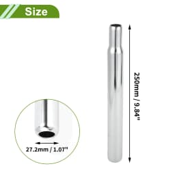 X Autohaux Bike Seat Posts 25.4/27.2/28.6/31.8mm Durable Universal Saddle Post Seat Tube Black Steel Length 200/250/300/350mm