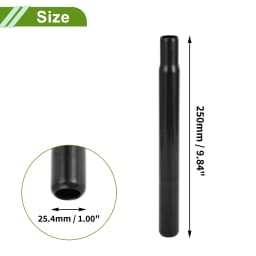 X Autohaux Bike Seat Posts 25.4/27.2/28.6/31.8mm Durable Universal Saddle Post Seat Tube Black Steel Length 200/250/300/350mm