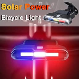 Rechargeable Bicycle Tail Light Solar Power Bike Rear Light Long Endurance Road Cycling Warning Flashlight Taillight MTB Lamp