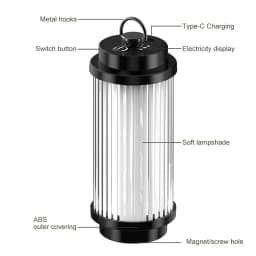 3000mAh 38-KT 38 Light 38 Explore USB Rechargeable Camping Lanterns Outdoor Tent Lamp Powerful Mini LED Flashlights Camp Light