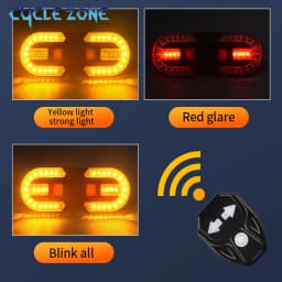 Bike Turn Signal Rear Light LED Bicycle Tail Lamp USB Rechargeable MTB Bicycle Wireless Remote Taillights Cycling Accessories
