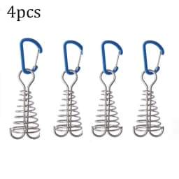 4pcs Outdoor Camping Octopus Wind Rope Fixing Buckle Wooden Deck Gap Fixing Nail with Spring Tent Wind Rope Hook