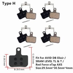 4Pairs Bike MTB Semi-Metallic Disc Brake Pads For Shimano B01S G01S A01S XTR XT SLX Deore Sram Guide Level HRD Red Etap Magura