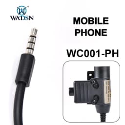 WADSN Military Tactical U94 PTT 7.0 Plug Headset Adapter For COMTAC Earmor Baofeng Kenwood Walkie Talkie Radio Motorola Midland