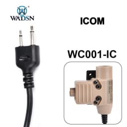 WADSN Military Tactical U94 PTT 7.0 Plug Headset Adapter For COMTAC Earmor Baofeng Kenwood Walkie Talkie Radio Motorola Midland