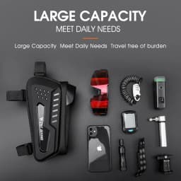 WEST BIKING Waterproof Bicycle Bag Cycling Top Tube Front Frame Bag 7.4 Inches Phone Case Storage Touch Screen MTB Road Bike Bag