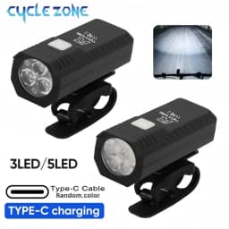 Bike Light Set Front Light with Taillight LED Rechargeable Bicycle Lights 3 Modes Headlight Easy to Install Night Cycling Lamp
