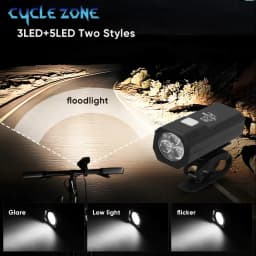 Bike Light Set Front Light with Taillight LED Rechargeable Bicycle Lights 3 Modes Headlight Easy to Install Night Cycling Lamp