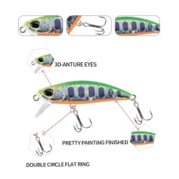 Sinking Minnow 48mm 6.5g Jerkbait Wobbler Fishing Lure 48s Freshwater Hard Bait Bass Trout Pike