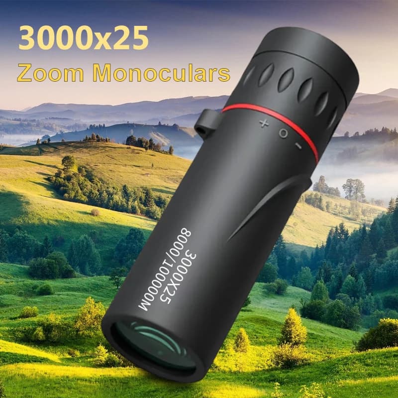 3000x25 monocular HD remote professional monocular, mini portable telescope, suitable for outdoor camping and hunting
