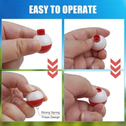 7Pcs Fishing Float Fishing Bobbers Snap on Round Bobbers for Fishing Push Button Bobbers Floats 0.5-2.5inch Buoy Floats