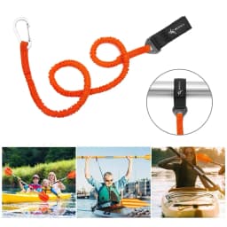 5-1PCS Elastic Kayak Canoe Paddle Leash Safety Boat Fishing Rod Pole Coiled Lanyards Anti-Lost Rope Rowing Kayak Paddle Leash