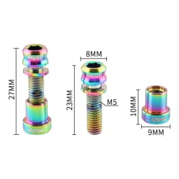 MUQZI Titanium Screw M5x17 19mm Stem Bolt Road Bike Handlebar Stem Bolt