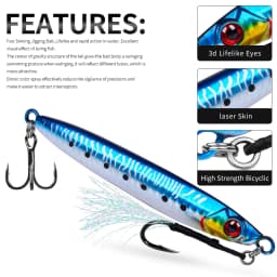Proberos 1pc Saltwater Jigs Speed Jigging Slow Jigging Pitching Lures, Vertical Jigging Artificial Lures Jigging Lure Fishing Ji