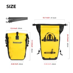 Rhinowalk Bike Pannier Bag 27L Quick Release Bicycle Tail Back Seat Rack Saddle Side Bag Cycling Bikepacking Travel Storage Bag