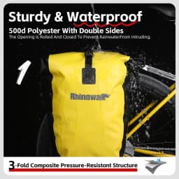 Rhinowalk Bike Pannier Bag 27L Quick Release Bicycle Tail Back Seat Rack Saddle Side Bag Cycling Bikepacking Travel Storage Bag