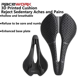 RACEWORK 3D Printed Bike Saddle Short Nose 250x150mm For Road MTB Gravel Bicycle Seat Parts Ultralight Breathable Cycling Saddle