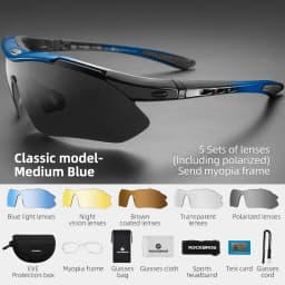 ROCKBROS Cycling Polarized glasses Bike Outdoor Sports Sunglasses MTB Road PC Goggles Eyewear Glasses 5/3 Lens Bicycle Accessory