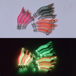 1 High-Quality Artificial Wooden Shrimp Bait Exported to Japan, Including Squid Hooks, Glowing Octopus Squid Fishing Gear, and F