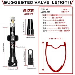 BUCKLOS Bicycle Tubeless Valve 40/44/55/60/80/100MM Bike Valve Cap Bicycle Valves Adapter F/V To A/V Road Bike Presta Valves