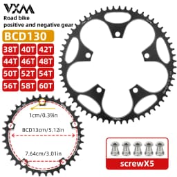 VXM Road Bicycle Folding Bike 130BCD Crank Aluminum Narrow Wide Chainring 38 42 48 52 60T Chainwheel Disc Sprocket Tooth Single