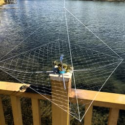 1pc anti Bite Wire Crab Cage, Underwater Elastic Shrinkage Fishing Net, 60cm Diameter, Professional Underwater Fishing equipment