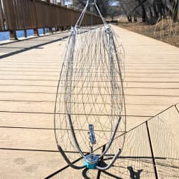 1pc anti Bite Wire Crab Cage, Underwater Elastic Shrinkage Fishing Net, 60cm Diameter, Professional Underwater Fishing equipment