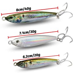 Metal Jig Lure 20g 30g 40g 3D Printed Fast Sinking Fishing Tackle Blade Hook Swimbait Pesca VIB Bait