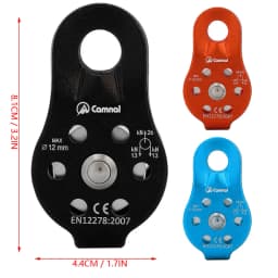 Rock Climbing Single Pulley 26KN Aluminum Alloy Heavy Duty Single Swivel Suitable for 12MM Rope Multi-color Single Sale