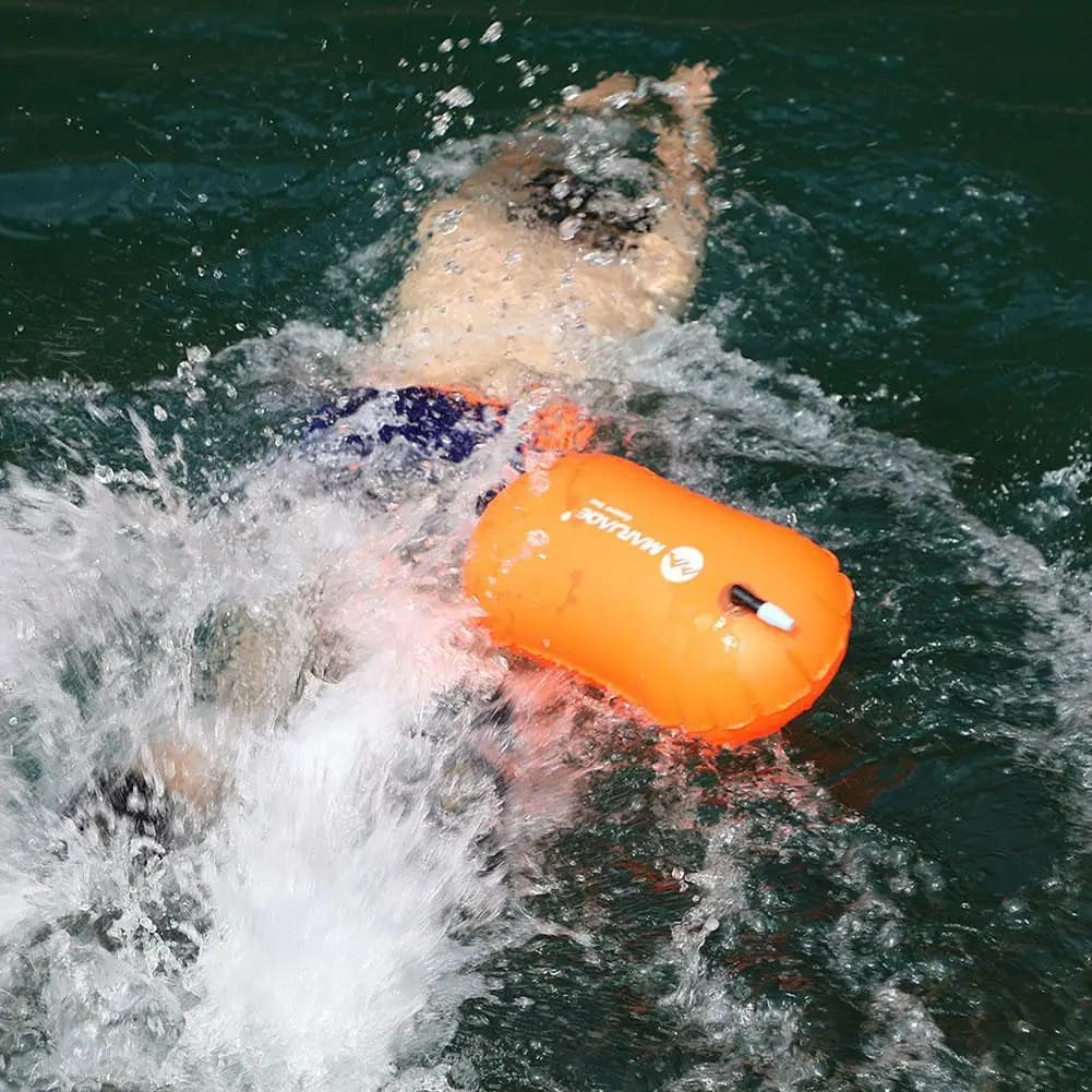 PVC High Visibility Open Water Swimming Inflatable Waterproof Bag Inflatable Air Float Swimming For Swimmers Buoy