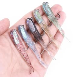 5/10/20Pcs Soft Lure 7cm/6g Split Tail Lead Fish Swimbaits with Hooks Silicone Artificial Fishing Bait for Saltwater