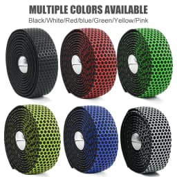 PCycling EVA Honeycomb Road Bicycle Handlebar Tape 2 Rolls 200cm x 3cm Textured Adhesive Bar Wrap with Bar End Plugs Cycling Set