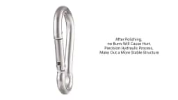 12pcs Stainless Steel Carabiner Set, 6x60mm, 180kg Load Capacity, Rust-Resistant Galvanized, Multi-Use for Outdoor Activitie
