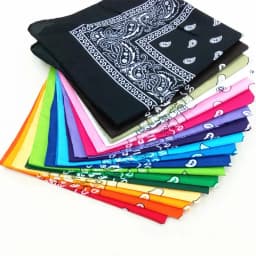 1/10pcs Fashion Hip Hop 100% Cotton Bandana Square Scarf 55cm*55cm Black Red Paisley Headband Printed For Women/Men/Boys/Girls