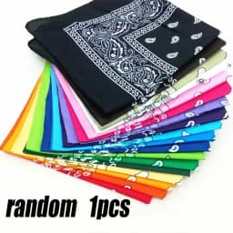 1/10pcs Fashion Hip Hop 100% Cotton Bandana Square Scarf 55cm*55cm Black Red Paisley Headband Printed For Women/Men/Boys/Girls