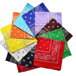 1/10pcs Fashion Hip Hop 100% Cotton Bandana Square Scarf 55cm*55cm Black Red Paisley Headband Printed For Women/Men/Boys/Girls
