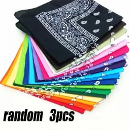 1/10pcs Fashion Hip Hop 100% Cotton Bandana Square Scarf 55cm*55cm Black Red Paisley Headband Printed For Women/Men/Boys/Girls