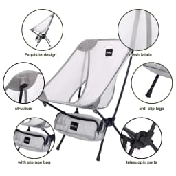 Moon Chair Outdoor Camping Chair Fishing Chair Breathable Mesh Material Aluminum Alloy Breathable Surface Strong load-bearing
