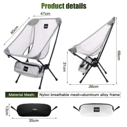 Moon Chair Outdoor Camping Chair Fishing Chair Breathable Mesh Material Aluminum Alloy Breathable Surface Strong load-bearing