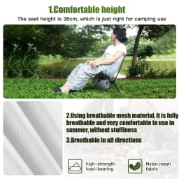 Moon Chair Outdoor Camping Chair Fishing Chair Breathable Mesh Material Aluminum Alloy Breathable Surface Strong load-bearing