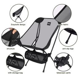 Moon Chair Outdoor Camping Chair Fishing Chair Breathable Mesh Material Aluminum Alloy Breathable Surface Strong load-bearing