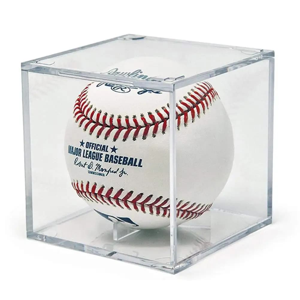 Acrylic Baseball Display Case Clear Memorabilia Storage Case Holds 1 Standard Size Baseball Suitable For Collector Organizer