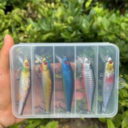 5PCS/BOX Minnow Fishing Lure Artificial Hard Bait Bionic 3D Eyes Floating Wobbler Crankbait Bass Trolling Fishing Tackle