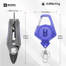Booms Fishing Line Cutter with Retractor Mini Stainless Steel Fishing Scissors for Braided Mono Fluoro Line Cleaning Needle Tool