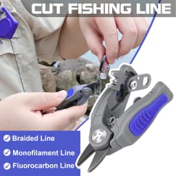 Booms Fishing Line Cutter with Retractor Mini Stainless Steel Fishing Scissors for Braided Mono Fluoro Line Cleaning Needle Tool